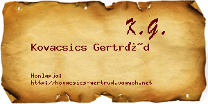 Kovacsics Gertrúd névjegykártya